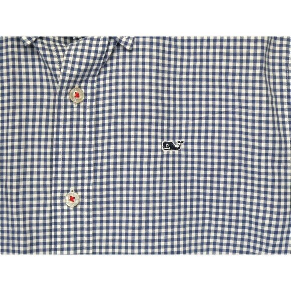 Vineyard Vines Whale Shirt Boys‎ M 12-14 Checkered Long Sleeve Button Down Youth - Picture 3 of 12